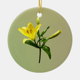 Eén gele Lily Keramisch Ornament