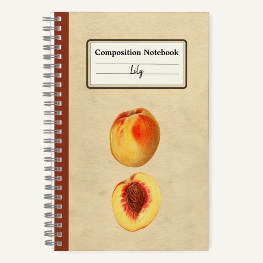 Een gele perzik en een half gepersonaliseerde comp notitieboek (Voorkant)
