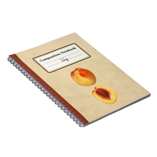 Een gele perzik en een half gepersonaliseerde comp notitieboek (Rechterzijde)