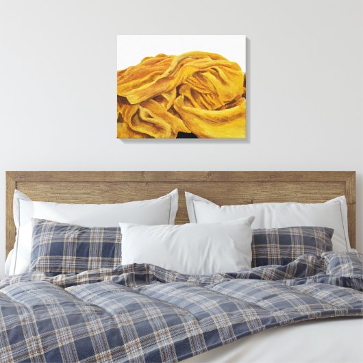 Een gele sjaal canvas afdruk (Insitu (Slaapkamer))