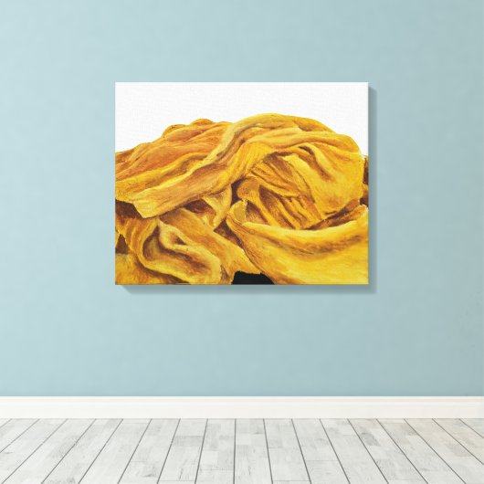 Een gele sjaal canvas afdruk (Insitu (Houten vloer))