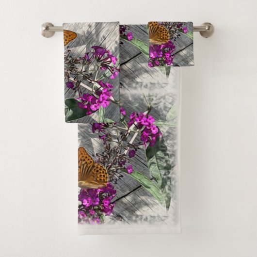 Een gele vlinder bad handdoek (Insitu)