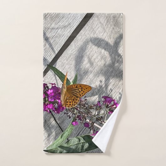 Een gele vlinder bad handdoek (Handdoek)