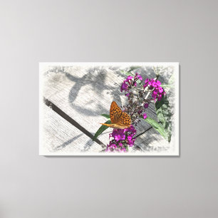 Een gele vlinder canvas afdruk