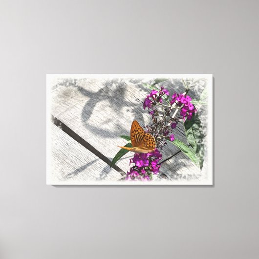 Een gele vlinder canvas afdruk (Voorkant)