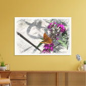 Een gele vlinder canvas afdruk (Insitu (Woonkamer))