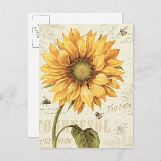 Een Gele Zonnebloem Briefkaart (Voorkant / Achterkant)