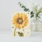 Een Gele Zonnebloem Briefkaart (Staand voorkant)