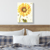 Een Gele Zonnebloem Canvas Afdruk (Insitu (Slaapkamer))