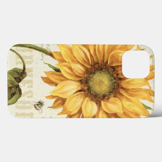 Een gele Zonnebloem Case-Mate iPhone Case (Achterkant (horizontaal))