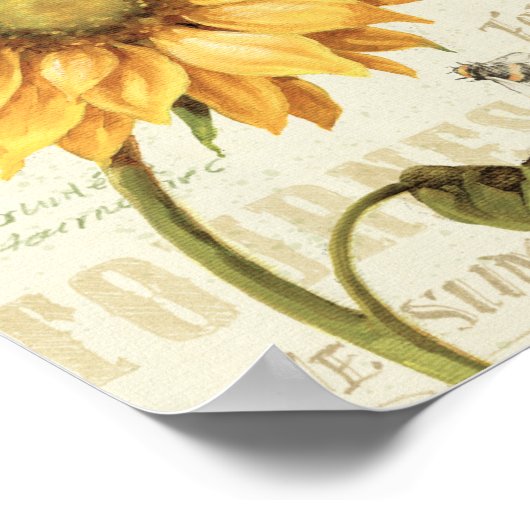 Een Gele Zonnebloem Poster (Hoek)