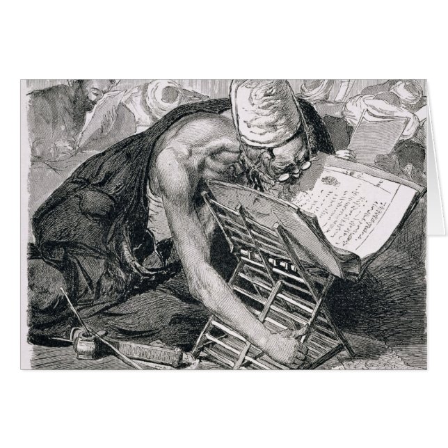 Een geleerd Man geabsorbeerd in de Koran (Voorkant Horizontaal)