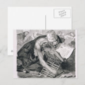 Een geleerd Man geabsorbeerd in de Koran Briefkaart (Voorkant / Achterkant)