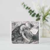 Een geleerd Man geabsorbeerd in de Koran Briefkaart (Staand voorkant)