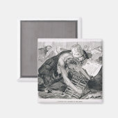 Een geleerd Man geabsorbeerd in de Koran Magneet (Voorkant / Achterkant)