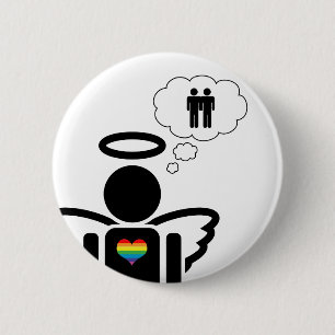 Een gelicon, een jongen droomt. ronde button 5,7 cm