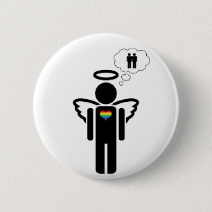 Een gelicon, een jongen droomt. ronde button 5,7 cm