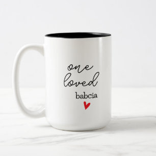 Eén geliefde Babcia Aanpasbare oma cadeau Tweekleurige Koffiemok