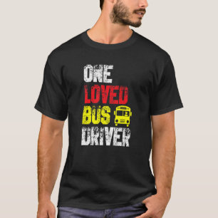 Eén geliefde bus-chauffeur, passagiersbus t-shirt