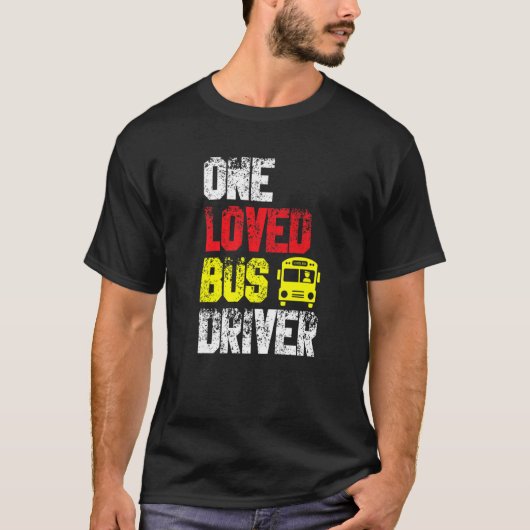 Eén geliefde bus-chauffeur, passagiersbus t-shirt (Voorkant)