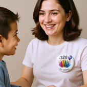 Een geliefde leraar gepersonaliseerd bedankgeschen ronde button 3,2 cm