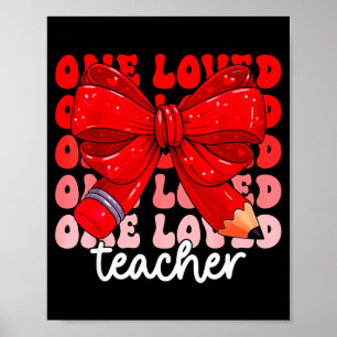 Een geliefde leraar hart schattig Valentijn meisje Poster