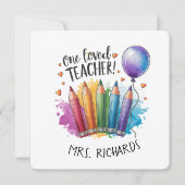 Een geliefde leraar kleurrijke pennen gepersonalis (Voorkant)