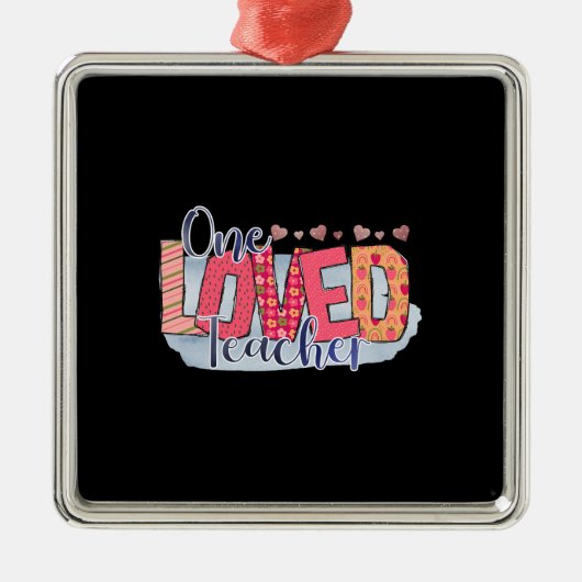 Een geliefde leraar metalen ornament (Voorkant)