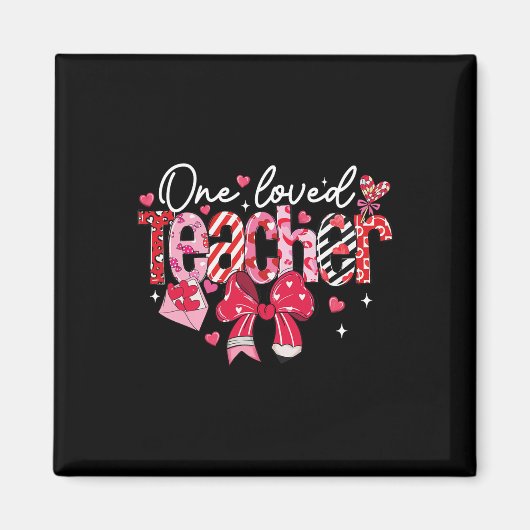 Eén geliefde leraar Valentijn Coquette Strik  Magneet (Voorkant)