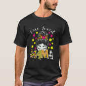 Een geliefde mama Leopard Play Messy Bun Hair Moed T-shirt (Voorkant)