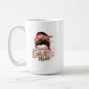 Eén geliefde mama schattige luipaard hart mama cit koffiemok