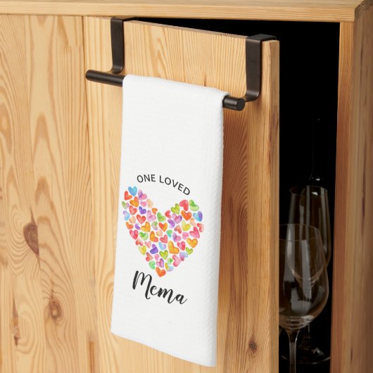 Eén Geliefde Mema Hart Keukenhanddoek (Derde Gevouwen)