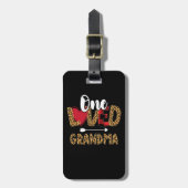 Een geliefde oma Leopard Buffalo Plaid Valentijnse Bagagelabel (Voorkant verticaal)