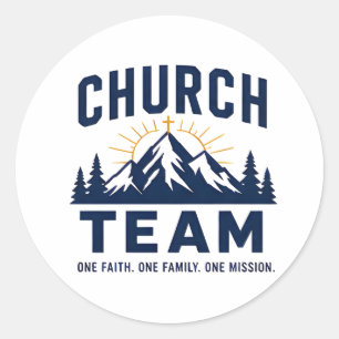 Eén Geloof Eén Familie Eén Missie Geloofsontwerp Ronde Sticker