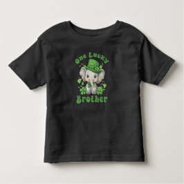 Eén gelukbrengende broer, cute olifant St.Patrick Kinder Shirts