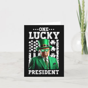 Eén gelukige president Grappige Trump St. Patty's  Kaart