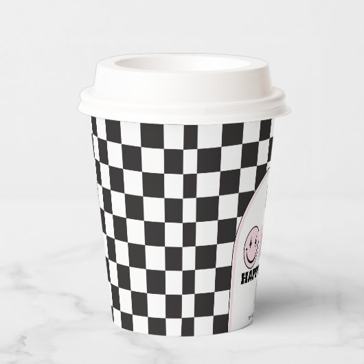 Een gelukkig Babe Gelukkig Gezicht 1e Verjaardag Papieren Bekers (Rechts)