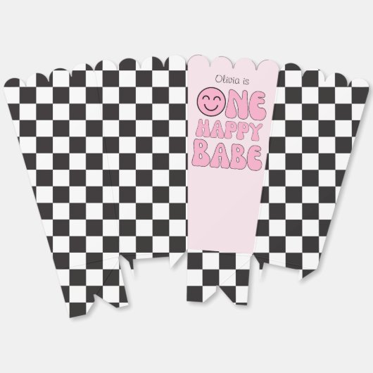 Een gelukkig Babe Happy Face Pink Bedankdoosjes (Ongevouwen)