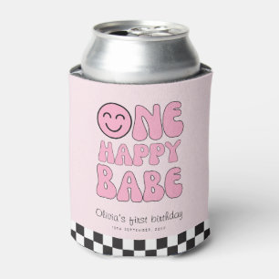 Een gelukkig Babe Happy Face Pink Blikjeskoeler
