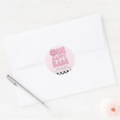 Een gelukkig Babe Happy Face Pink Ronde Sticker (Envelop)