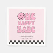 Een gelukkig Babe Happy Face Pink Servet (Voorkant)