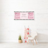 Een gelukkig Babe Happy Face Pink Spandoek (Insitu)