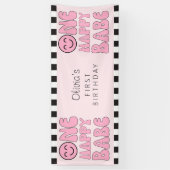Een gelukkig Babe Happy Face Pink Spandoek (Verticaal)