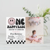 Een gelukkig Babe Meisje 1e Verjaardag Foto Kaart (Staand voorkant)