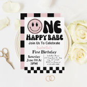 Een gelukkig babe meisje 1e verjaardag uitnodiging