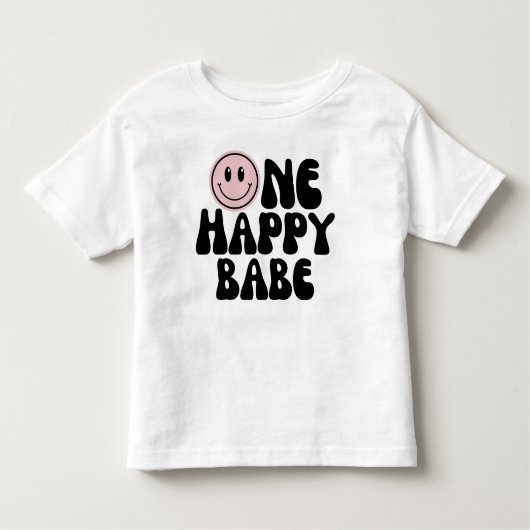 Een gelukkig babe meisje eerste verjaardag kinder shirts (Voorkant)
