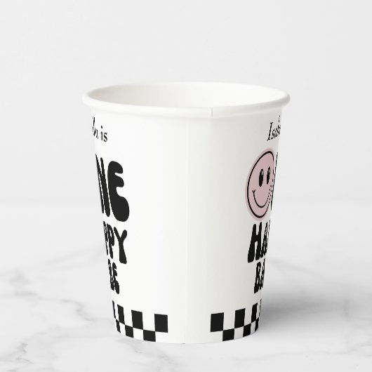 Een gelukkig babe meisje eerste verjaardag papieren bekers (Rechts)