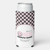 Een gelukkig Babe Meisjes Roze 1e Verjaardag Seltzer Blikjeskoeler (Seltzer Voorkant)