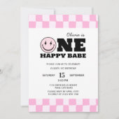 Een gelukkig Babe Pink Meisjes Verjaardag uitnodig Kaart (Voorkant)