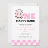 Een gelukkig Babe Pink Meisjes Verjaardagsfeest Kaart (Voorkant)